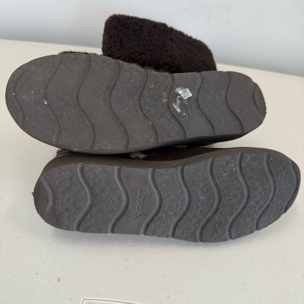 Coach Kally Signature Logo‎ Canva & Suede Boots Women Size 8.5B - Picture 16 of 16